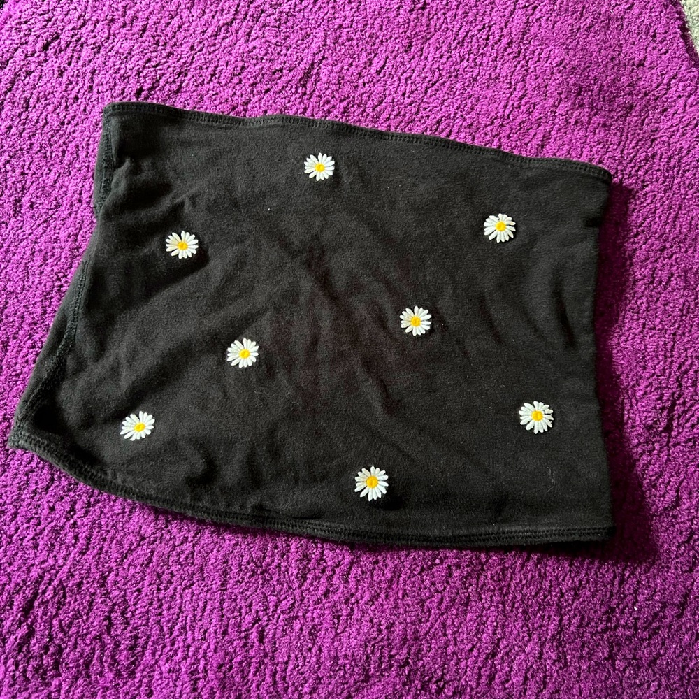Black, Floral patterned bandeau